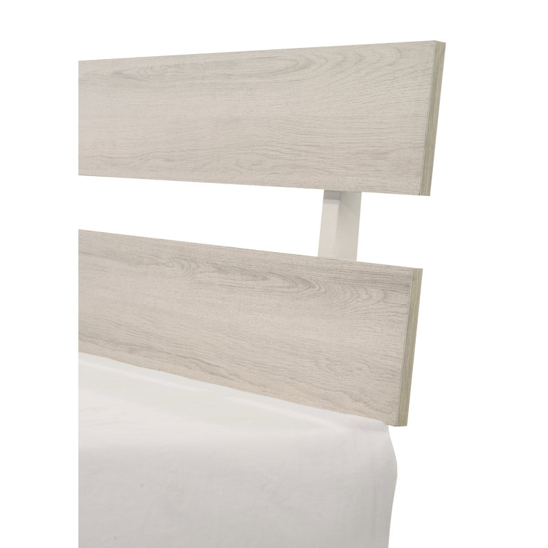 Contemporary Rustic Low - Profile Queen Platform Bed, White Washed Bedroom In One Box For Bed Frame, Platform, Style, Wash Finish