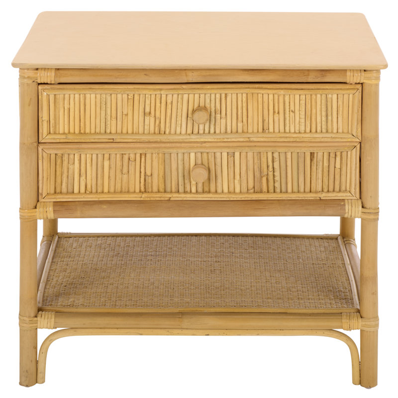 Table de chevet 2 tiroirs Delbert, Natural
