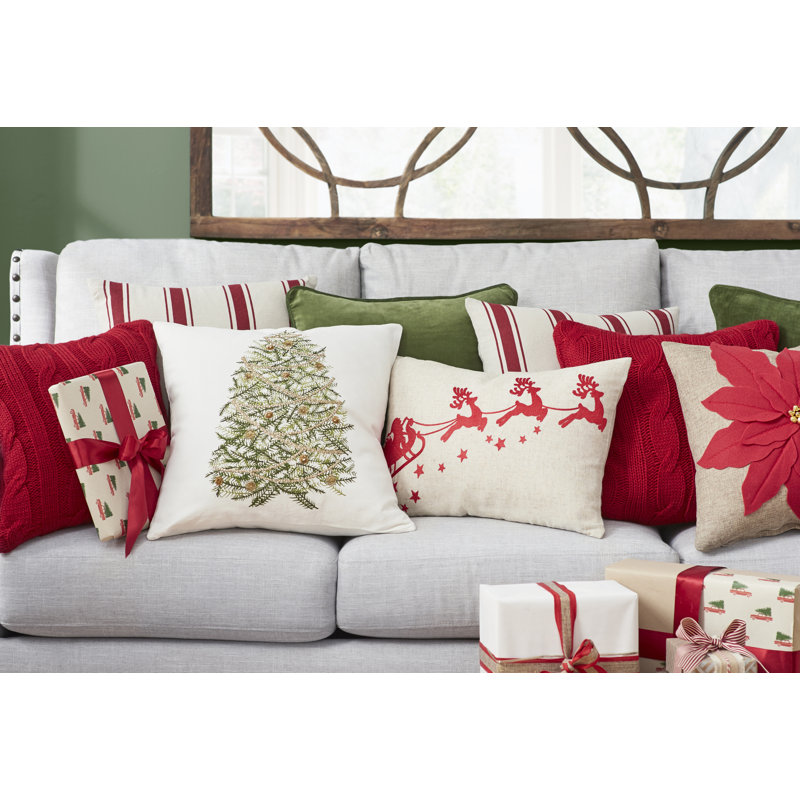 Coussin en velours de coton Baylie, Vert, Polyester