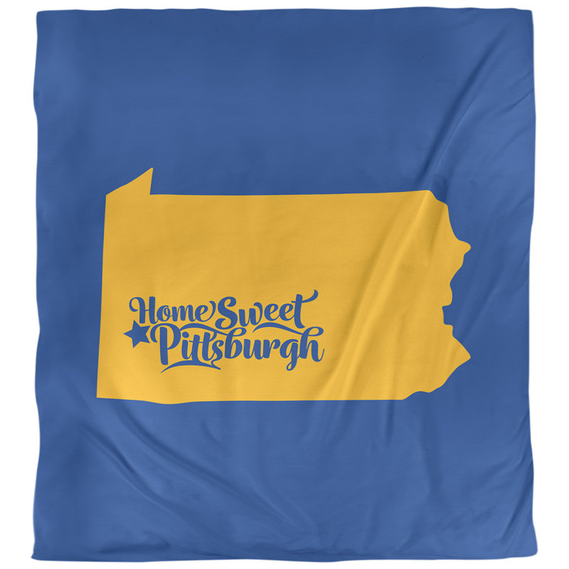 Housse de couette réversible simple Pittsburgh Pennsylvania, Housse de couette pour grand lit, Violet, Polyester brossé