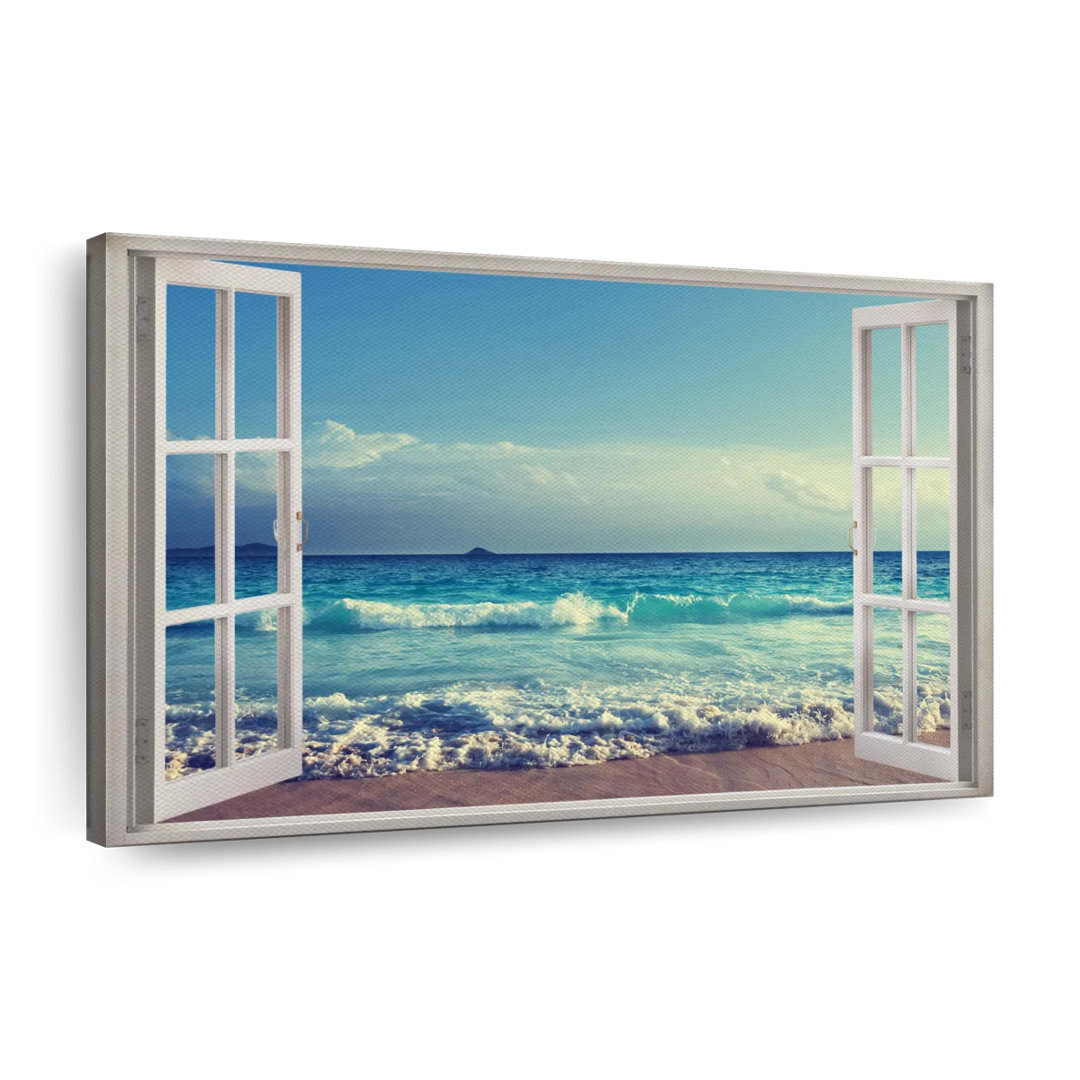 Window To Sultry Beach Canvas Print On Canvas Print Elephant Stock 