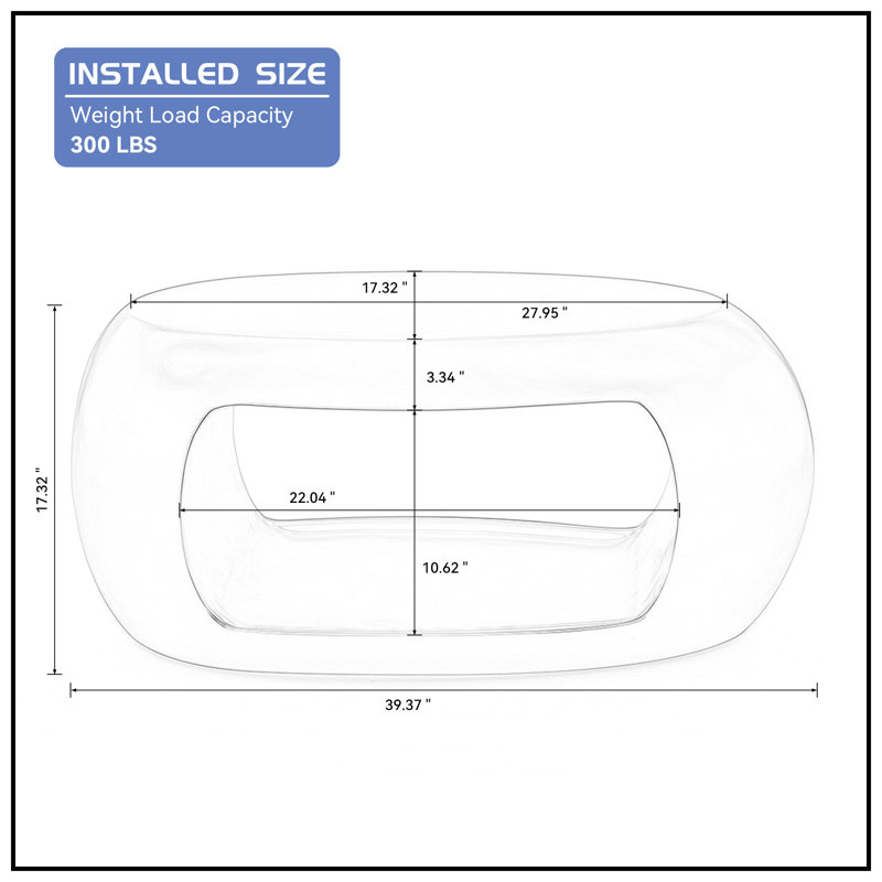 Table basse Cervante, H 17,32 po x P 17,32 po x l 39,37 po, Blanc
