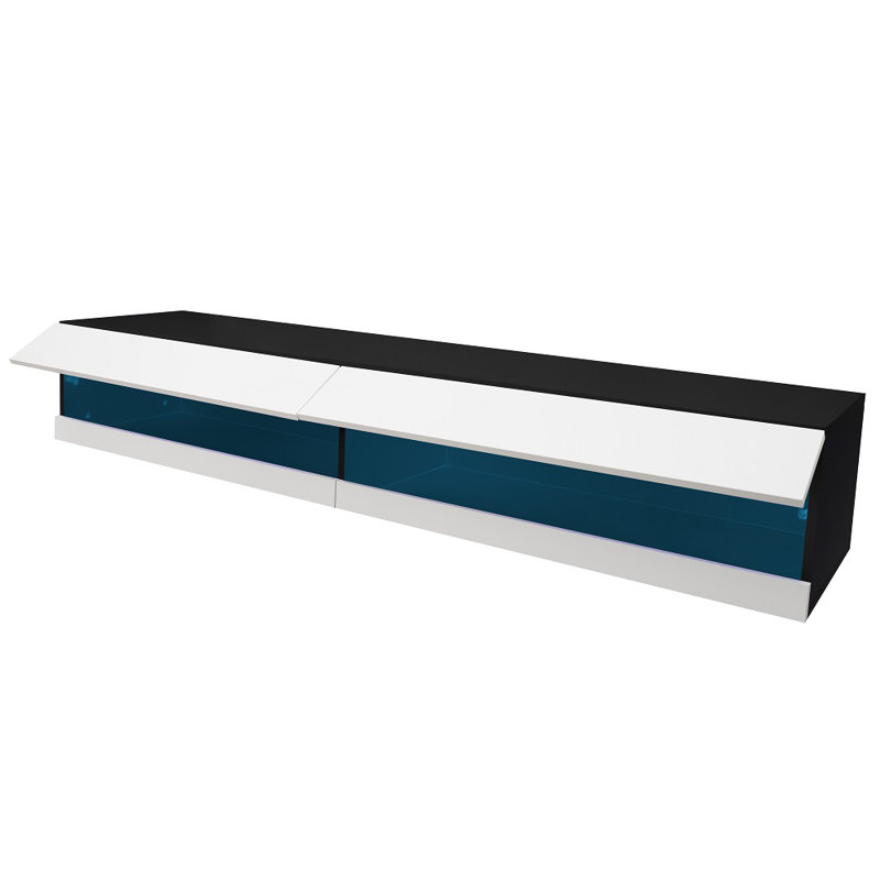 Dimmick Floating TV Stand for TVs up to 78", White/Black