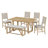 6-Piece Retro Dining Table Set For 6, 60 Inch Wood Kitchen Table And Chairs With Bench, Trestle Base Design For Elegant Dining, Dining Table Set-28575205