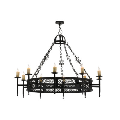 Lustre de roue de style bougie 10 lumières façon bougie Windermere