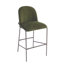 Ensemble de 2 tabourets de bar d'intérieur en métal, finition bronze antique avec tissu-196393709