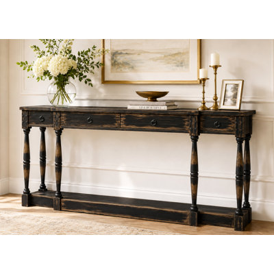 Ravine 4-Drawer Console Table - Deep Brown