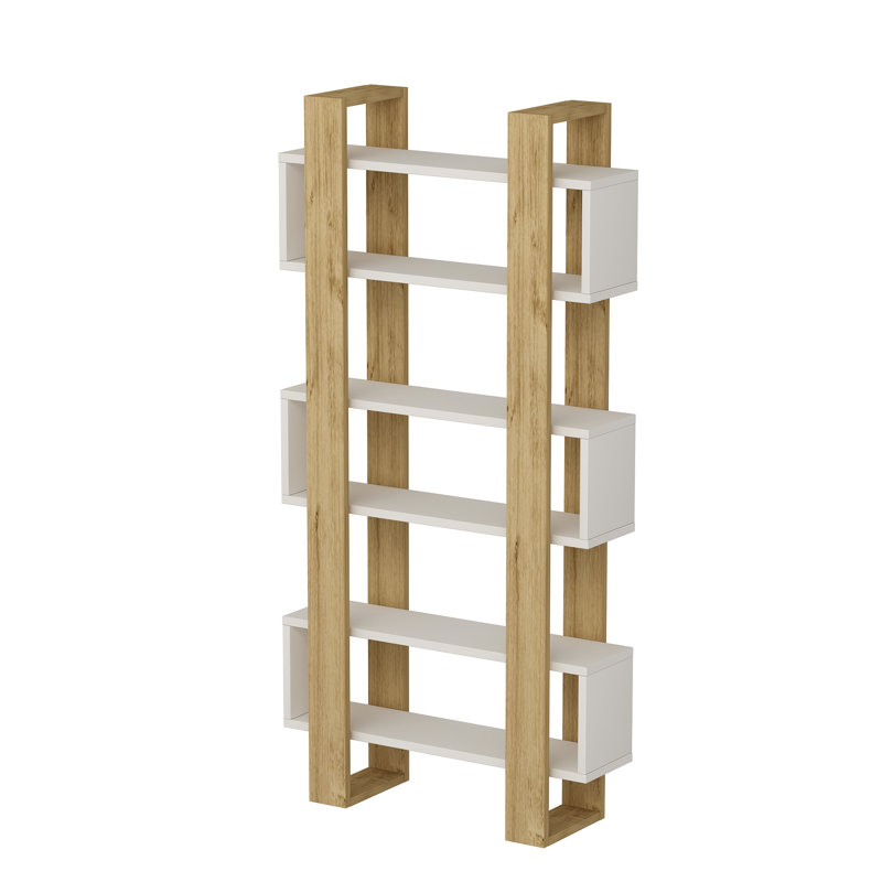 Westview 160cm H x 80cm W Standard Bookcase, Sapphire Oak, White
