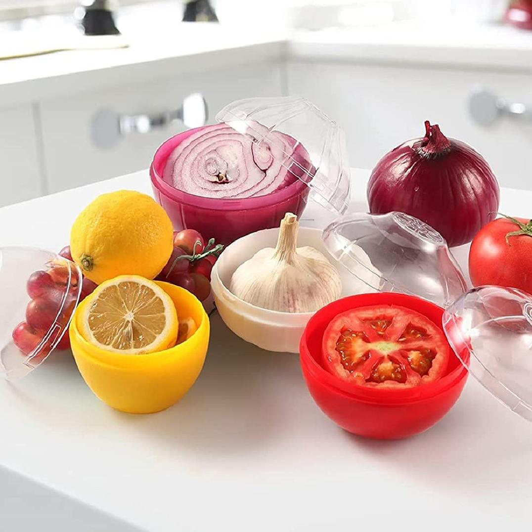 Hutzler Onion Saver Keeper Storage Durable Plastic Container - Keeps Fresh  Longer - 2 Pack - Yellow and Red Onion Set