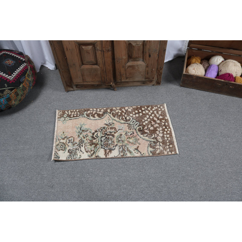 Enchanting Handmade Vintage Turkish Rug with Rustic Floral Pattern for a Warm Home Welcome