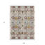 Tapis extérieur lavable à motif floral rouge et vert ivoire 5 pi x 8 pi