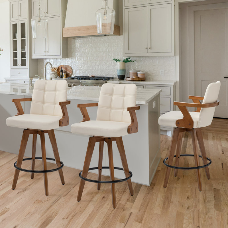 Eastwood Swivel Bar Stool, Counter Stool (66cm Seat Height), Beige