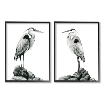 «Great Herons», ensemble de 2 impressions sur bois
