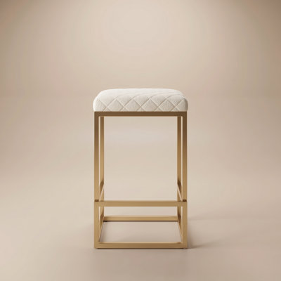 Tabouret de bar Eicholtz de style moderne du milieu du siècle avec pieds en métal doré