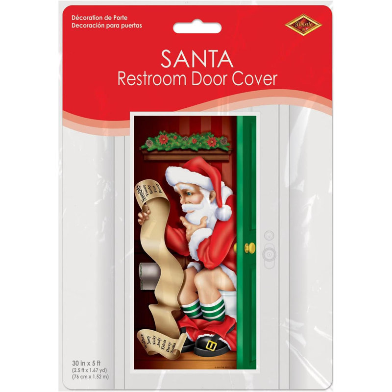 Couverture de porte WC Père Noël