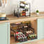 Rangement coulissant sous l'évier pour les épices et les condiments de cuisine, support de rangement multifonctionnel avec design incliné pour un accès facile
