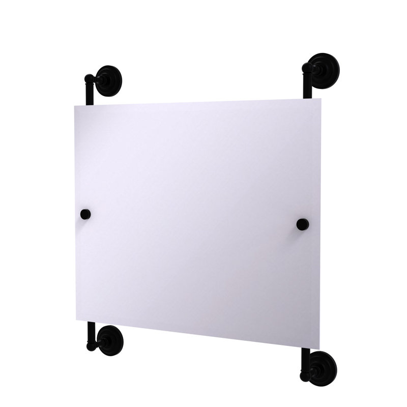 Miroir accent biseauté traditionnel Jhene Landscape, Noir mat