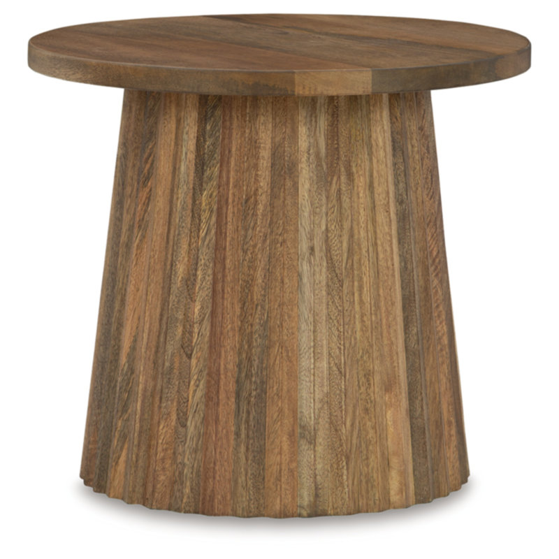 Ditta Solid Wood End Table, Brown