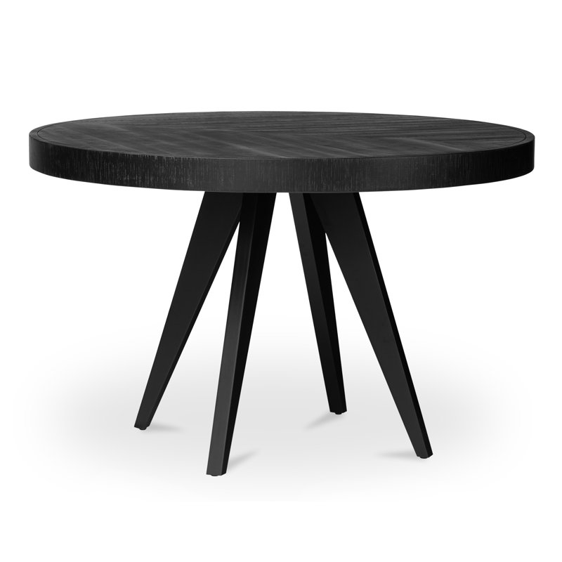 Carlo Round Dining Table, Black, 30" H x 48" W x 48" D