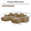 Canapé modulaire modulaire à 3 places en forme de U avec passepoil à bordure française, aucun assemblage requis, canapé 3 places avec coussins décoratifs et 2 repose-pieds mobiles-2070068878-2070068977