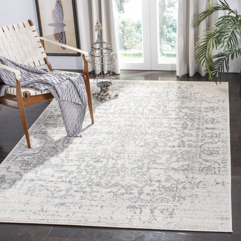 Peter Silver/Ivory Area Rug, Rectangle 122 x 183 cm