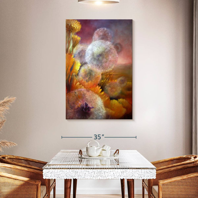 Harnek Dandelion And Butterfly, 48" H x 32" W