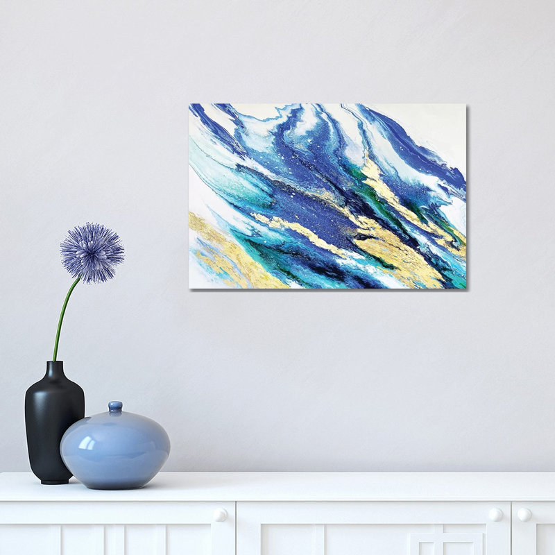 Lapis et émeraude par SpellBond Fine Art - reproduction d'art, H 12 po x l 18 po x 1,5 po, Toile tendue, Pas de tapis