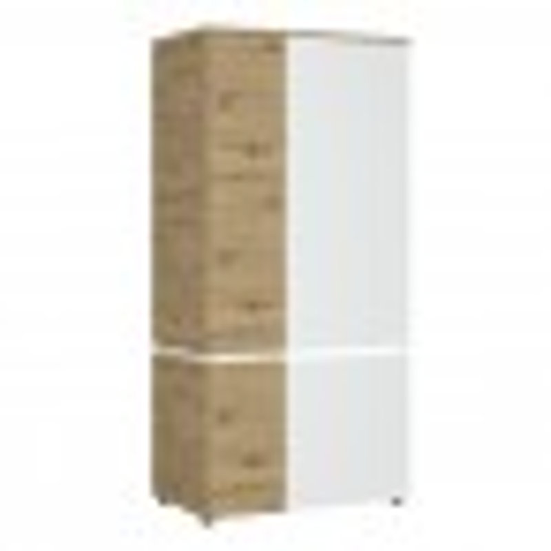 Kymarni 4 Door Manufactured Wood Wardrobe, Natural/White
