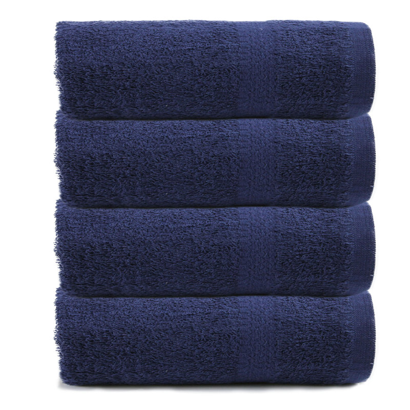 Ensemble de serviettes de bain 4 pièces 100% coton, Bleu marine