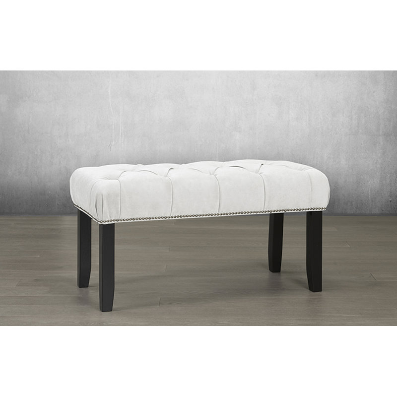 Banc en faux cuir Adelyn, Blanc