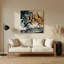 Oiseaux, écumoire noire, art mural en métal beige-1692011651