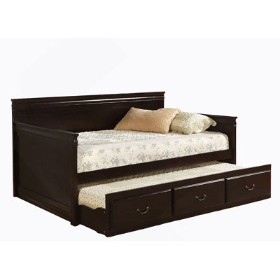 Contemporary Style Twin Size Daybed With Matching Trundle Channel Tufting Armrests Slope Track Fully Upholstered Beige Finish
