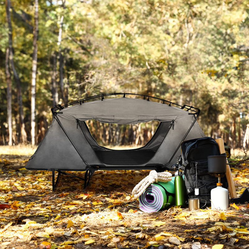 Kamp-Rite Oversize Portable Versatile Cot, Chair, & Tent, Easy Setup, Gray