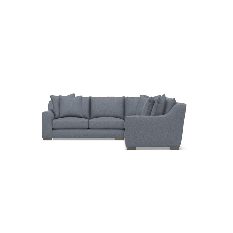 Sectional, Teal Polyester, 35" H x  110" W x 110" D, Symmetrical