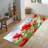 Floral Medallion Print Non-Woven Thin Rug in Bold Red and Neutral Tones Versatile for Any Room Decor and Easy to Clean-126283289
