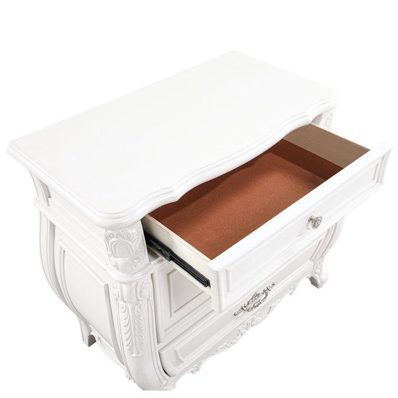 Lasiya 3 Drawer Nightstand White