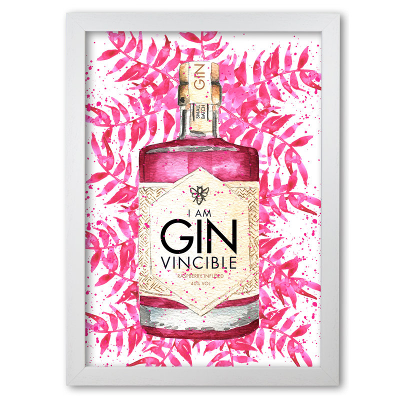 Ginvincible - Print, 29.7 cm H x 21 cm W x 5 cm D, White Grain