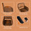 Ensemble de sièges de réception 5 pièces - Table rectangulaire avec fauteuils pivotants en faux suède, mobilier de bureau commercial moderne