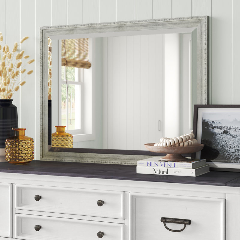 Miroir de coiffeuse rustique biseauté, H 34 po x l 44 po