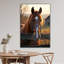 Portrait de cheval brun, art mural en verre trempé-851522482