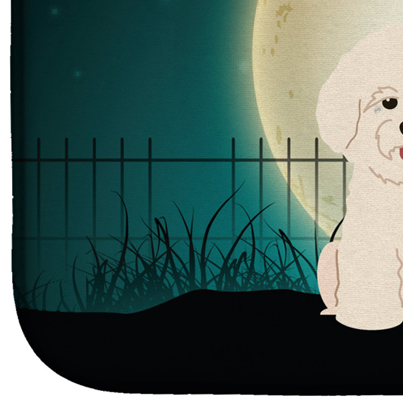 Tapis de séchage d'Halloween effrayant bichon frisé