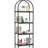 Metal Bookshelf, 4-Tier Arched Industrial Bookshelf, Small Rustic Vintage Storage Bookcase with Open Shelves, Freestanding Display Shelving Unit Storage Rack