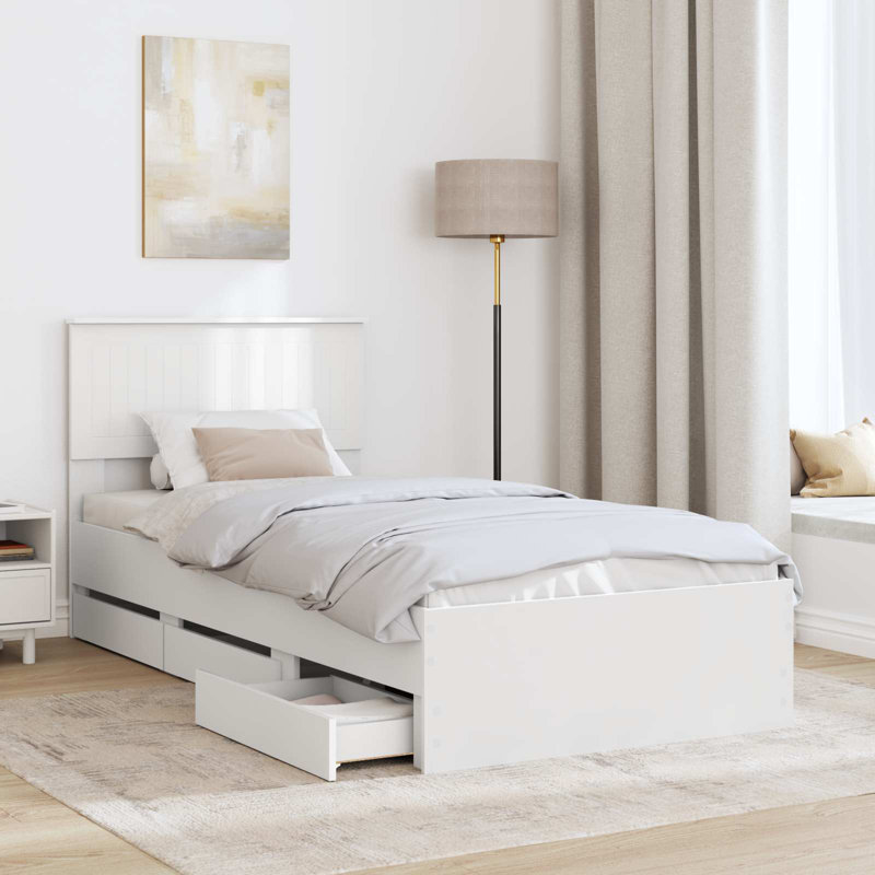 Bed, European Single (90 x 200 cm), White