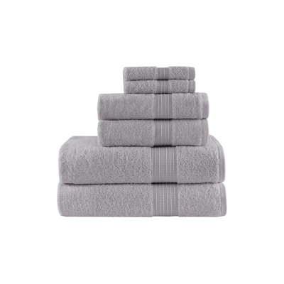 Serviettes de toilette antibactériennes et anti-acariens 100% coton (ensemble de 6)