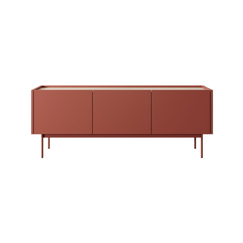 Chavey Coffee Table with Storage, Red