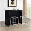 Bar autoportant noir avec grille pour bouteilles de vin et verres à pied en métal, bois d'ingénierie pour une utilisation quotidienne dans le bar de la salle à manger, rangement, design contemporain,