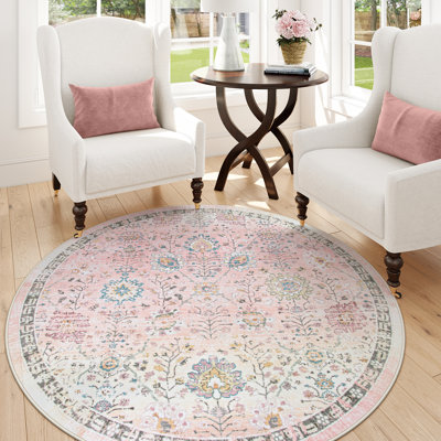 Kaldi Vintage Classic Washable Area Rug - Elegant Timeless Design for Living Room, Bedroom, or Dining Room Decor