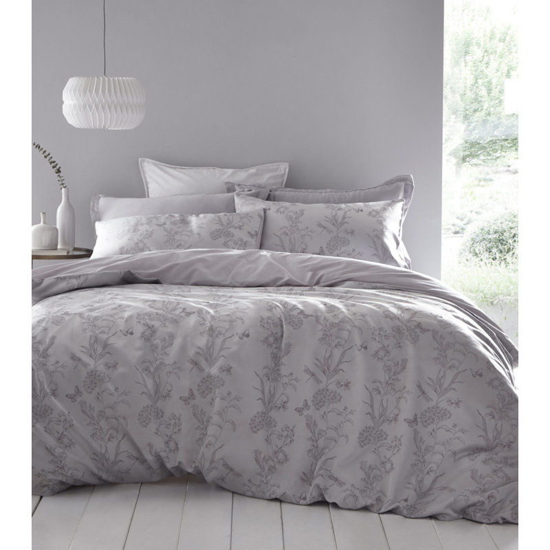 Jordao Floral Duvet Cover Set, Lilac, Double Duvet Cover + 2 Standard Pillowcases