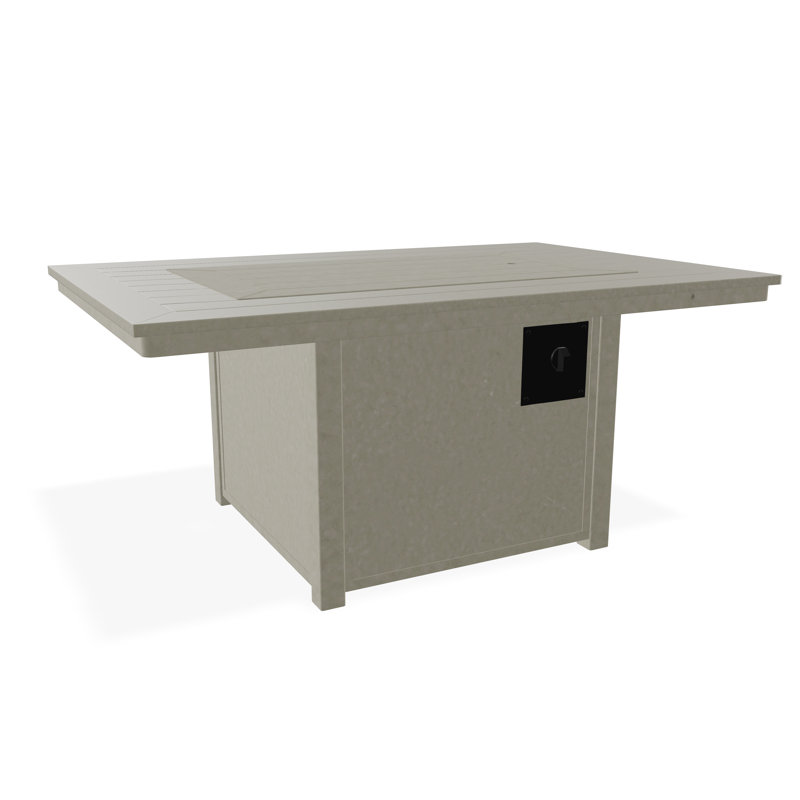 Table de feu 36 po x 54 po en polymère de qualité marine avec tablette au propane, Tempête