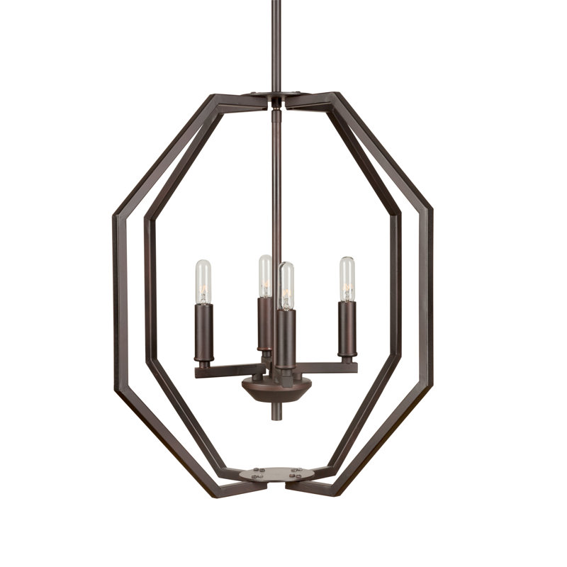 Lustre géométrique à style bougie 4 lumières Gabilan